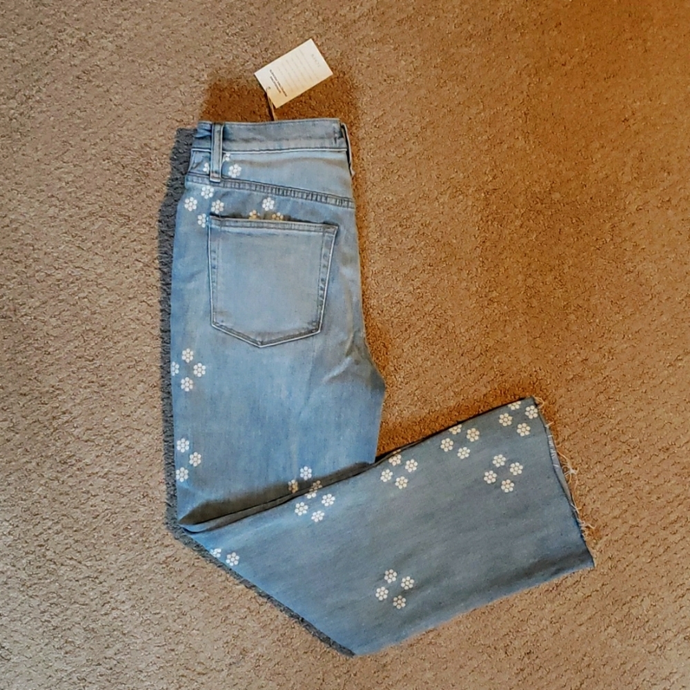 J. Crew Point Sur Denim Kick Out Crop, Size 27, NWT